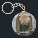 Goat pooping keychain<br><div class="desc">Goats poop too.</div>
