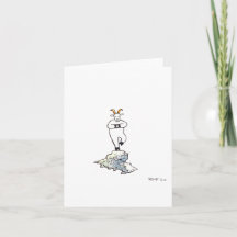 "Goat Pose," blank greeting card