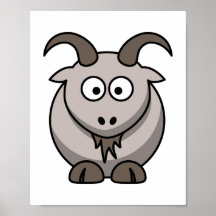 Goat Print - Cartoon Image - Poster