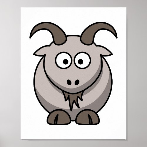 Goat Print _ Cartoon Image _ Poster