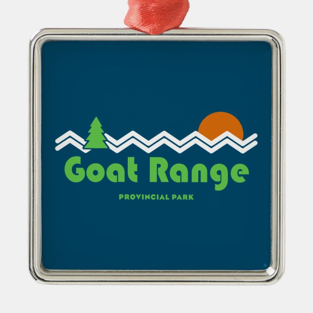 Goat Range Provincial Park Retro Metal Ornament (Front)