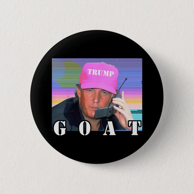 Goat Republican Conservative Trump 2024 Funny  Button (Front)