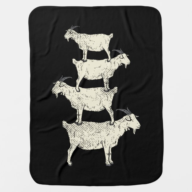 Goat Retro Baby Blanket (Front)