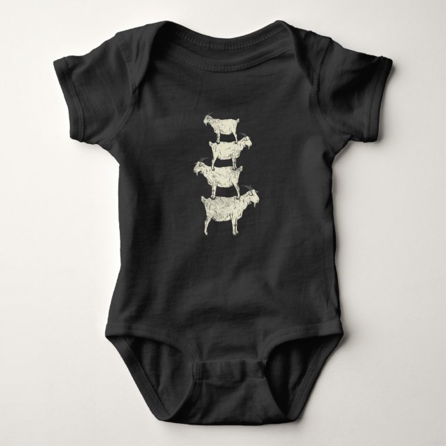 Goat Retro Baby Bodysuit (Front)