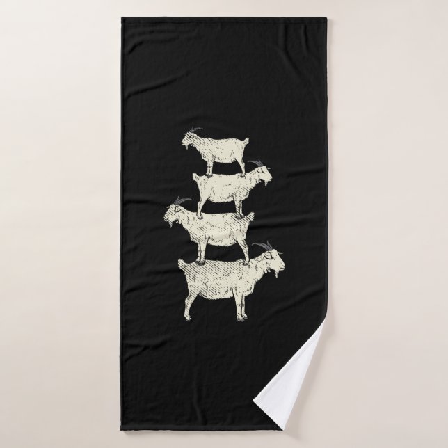 Goat Retro Bath Towel (Bath Towel)