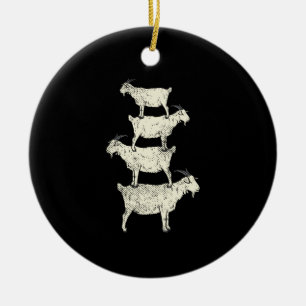 Goat Retro Ceramic Ornament