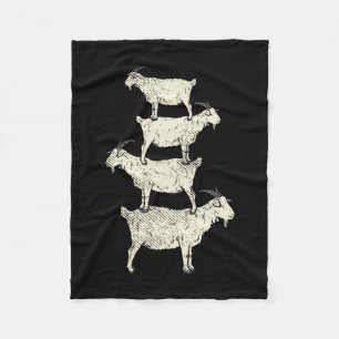 Goat Retro Fleece Blanket