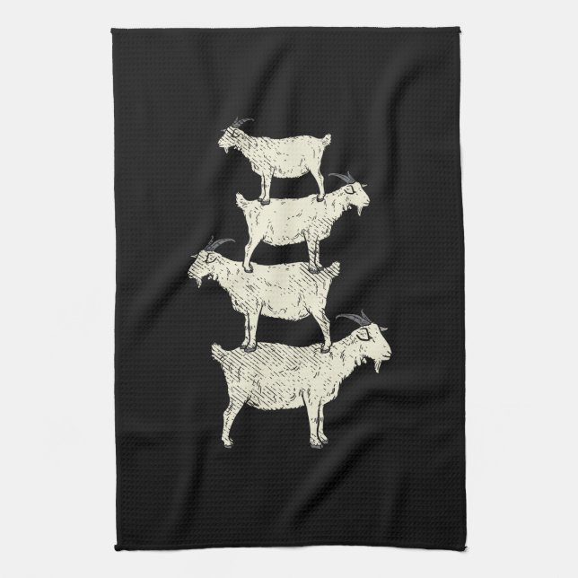 Goat Retro Kitchen Towel (Vertical)