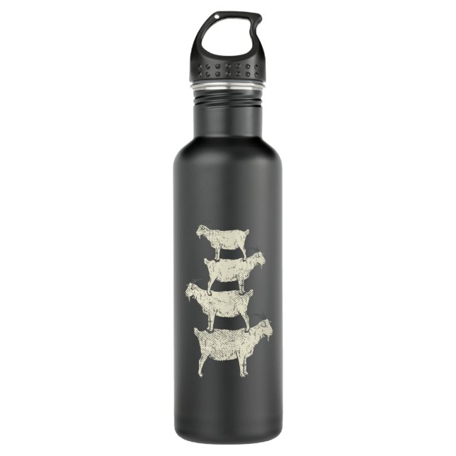 Goat Retro Stainless Steel Water Bottle (Front)