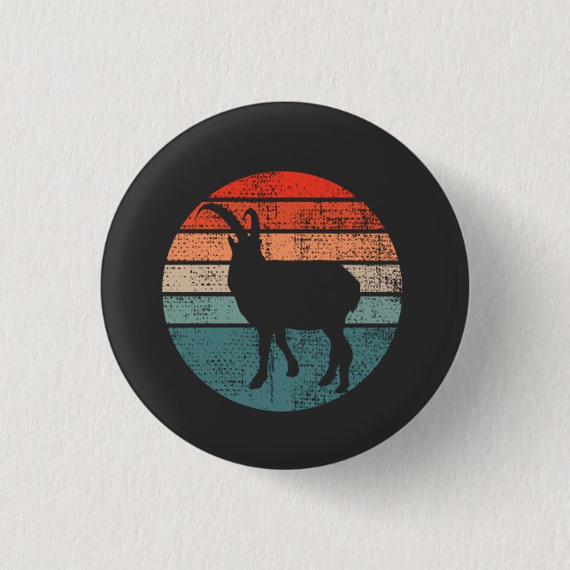 Goat Retro Vintage Button (Front)