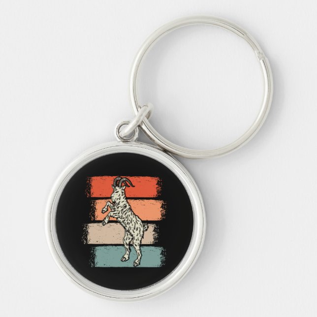 Goat Retro Vintage Keychain (Front)