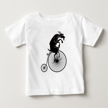 Goat Riding A Penny Farthing Bike Baby T-shirt by RidersByScott at Zazzle