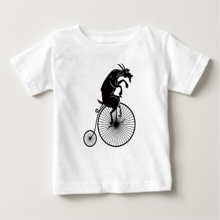 Goat Riding A Penny Farthing Bike Baby T-shirt