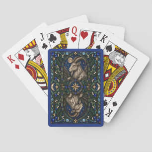 Goat, Rocky Highland Stained Glass Poker Cards