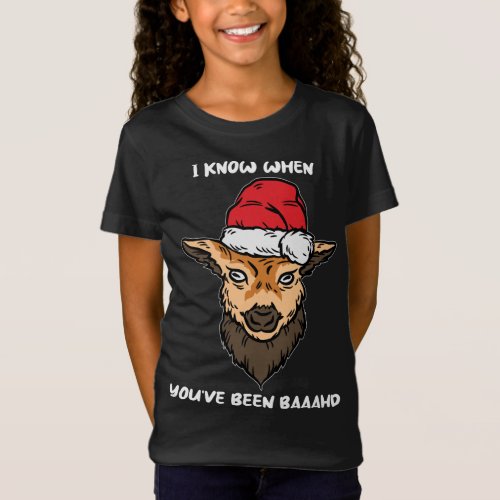 Goat Santa Hat Christmas Pajama Funny Farm Animal  T_Shirt