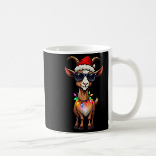 Goat Santa Hat Lights Christmas Cute Xmas Pajama Coffee Mug