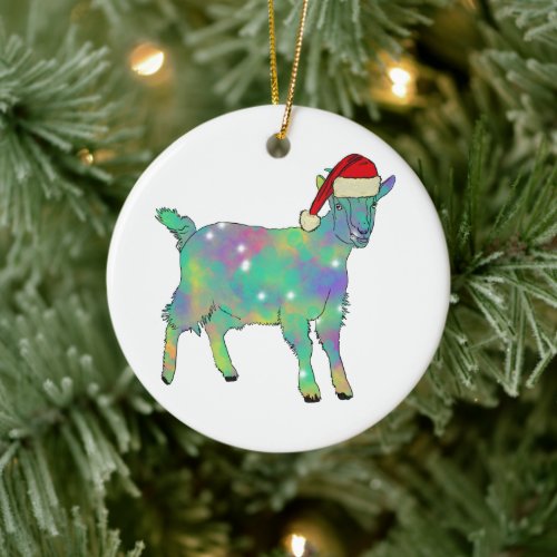 Goat Santa Psychedelic Ceramic Ornament