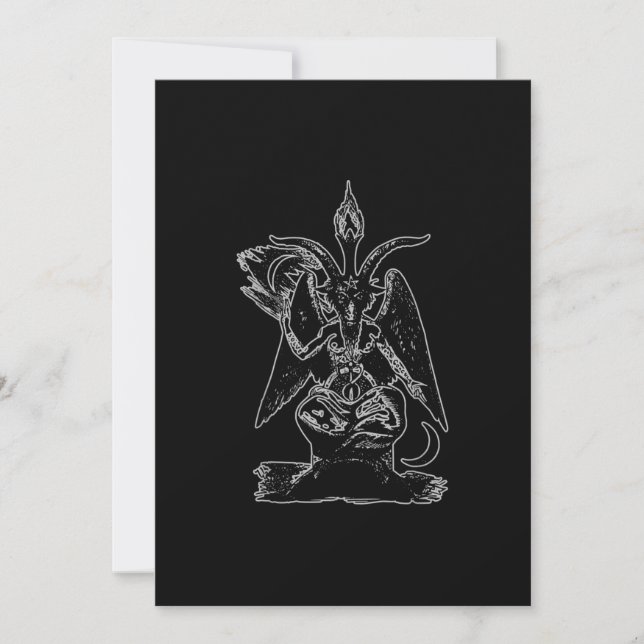 Goat Satan Black Magic Lucifer Occult Gift Holiday Card (Front)