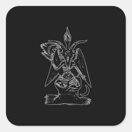 Goat Satan Black Magic Lucifer Occult Gift Square Sticker