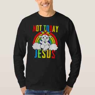 Goat Satanic Not Today Jesus Rainbow Satanism T-Shirt