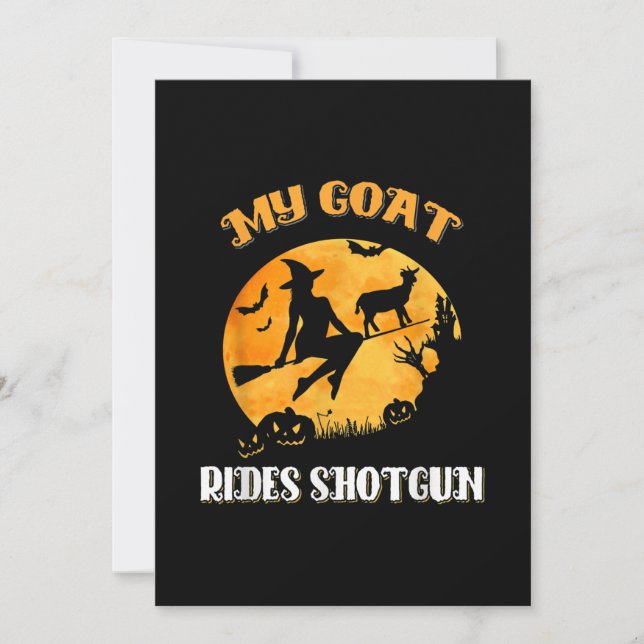 Goat Shotgun Scary Halloween Save The Date (Front)