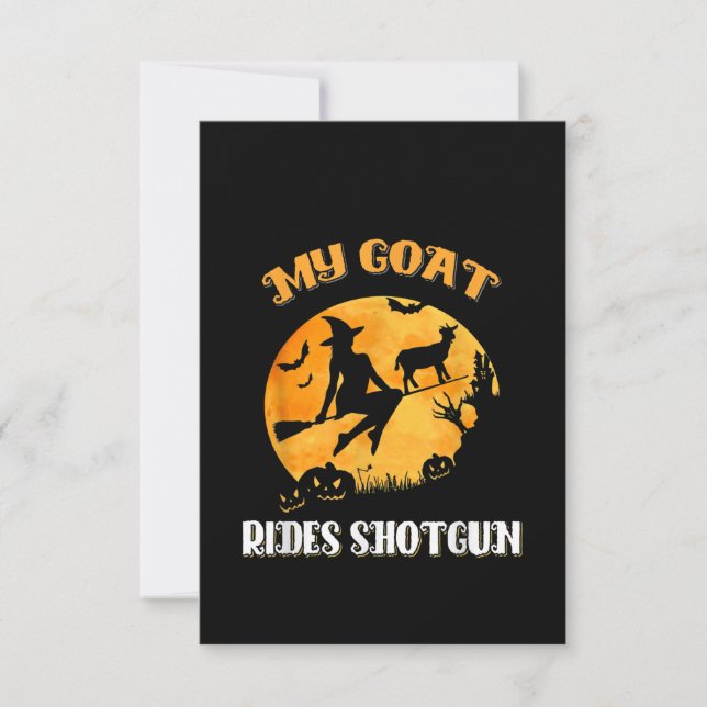 Goat Shotgun Scary Halloween Thank You Card (Front)