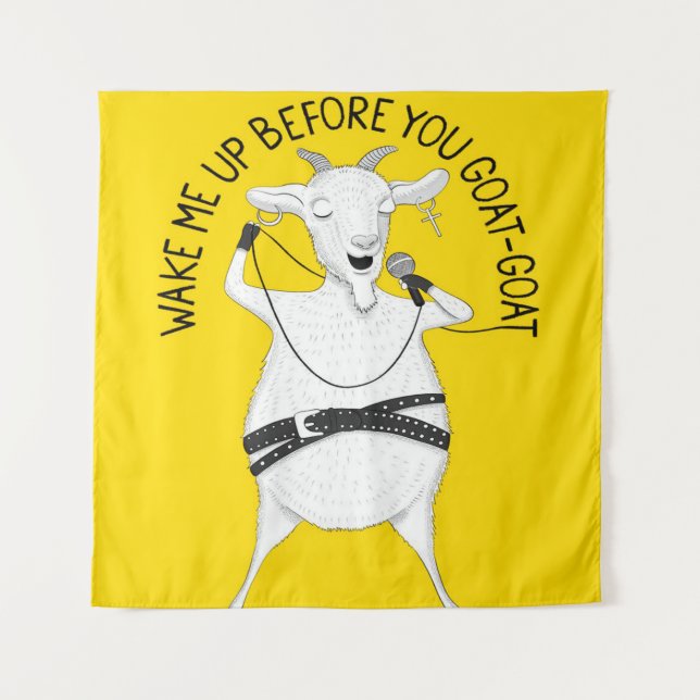 Goat singing George| gift for goat lover Tapestry (Front)