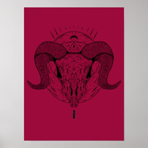 Goat Skull Poster