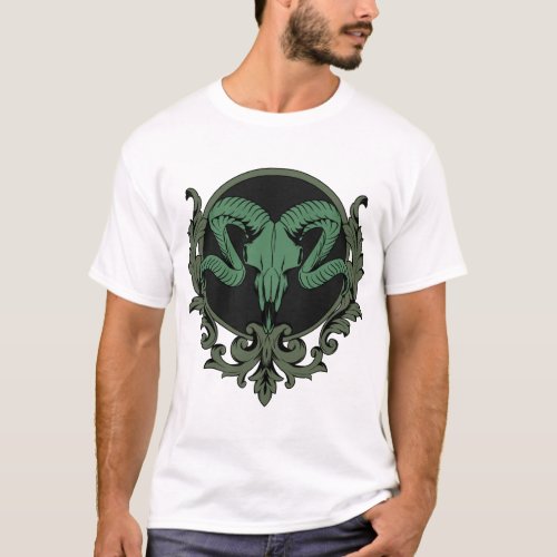 Goat skull with ornament vector illustration T_Shirt