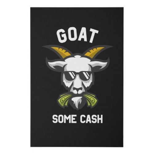 Goat Some Cash Funny Goat Billy Glasses With Money Faux Canvas Print