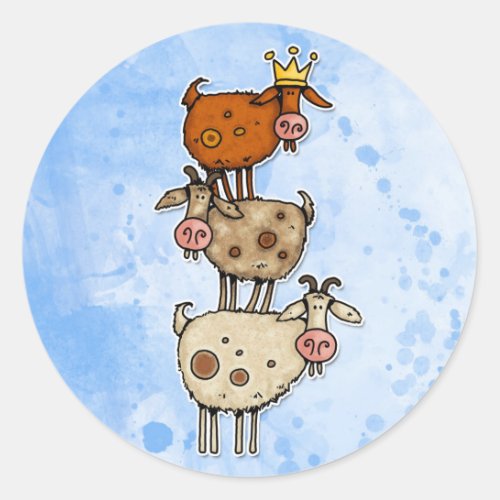 goat stack classic round sticker