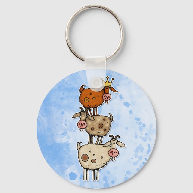 goat stack keychain (Front)