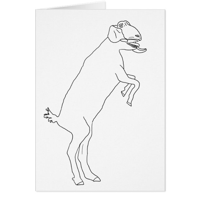 Goat Standing up Illustration Funny Simple Animal  Cards (Front)