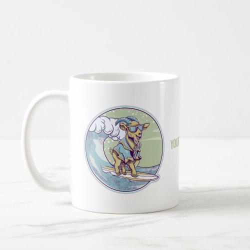 Goat Surfing Coffee Mug