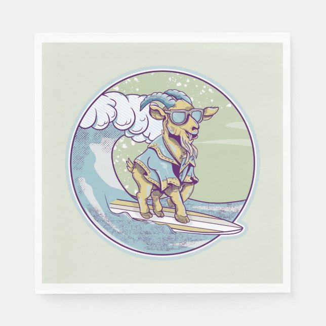 Goat Surfing Napkins (Front)