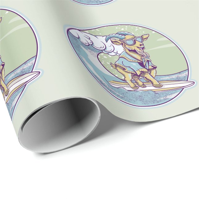 Goat Surfing Wrapping Paper (Roll Corner)
