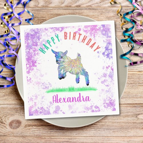 Goat Themed Birthday Party Colorful Farm Animal  Napkins