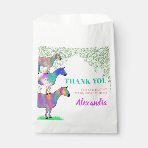 Goat Themed Birthday Party Thank You Favor Bag