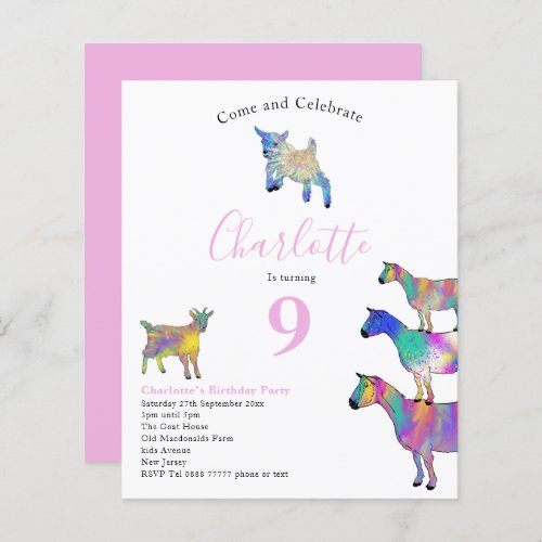 Goat Themed Colorful Birthday Party Pink