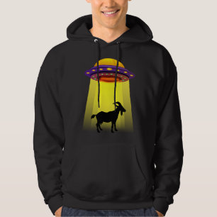 Goat UFO Abduction Vintage BELIEVE Retro Hoodie