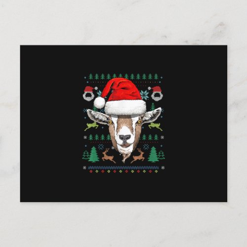 Goat Ugly Christmas Santa Xmas Gift Holiday Postcard