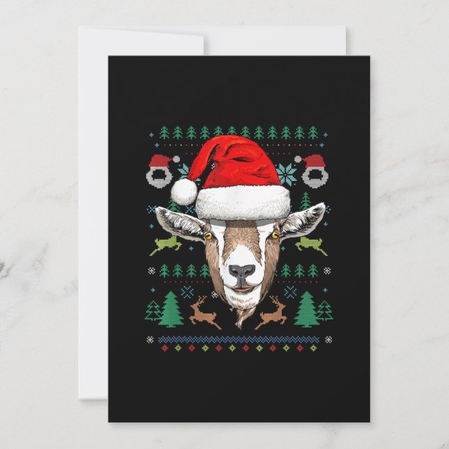 Goat Ugly Christmas Santa Xmas Gift Save The Date (Front)