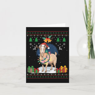 Goat Ugly Christmas Sweater Goat Lover Farmer Xmas Card