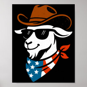 Goat usa patriotic 4th of july funny goat poster