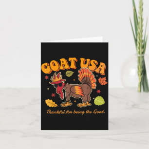 Goat Usa Thankful For Being The Goat Funny Thanksg Card