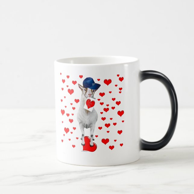 Goat Valentine Hearts Color Morph Mug (Right)