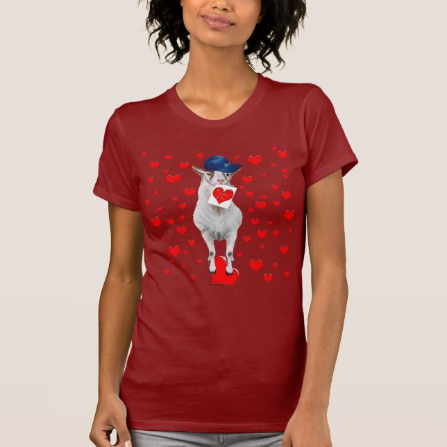 Goat Valentine Hearts T-Shirt (Front)