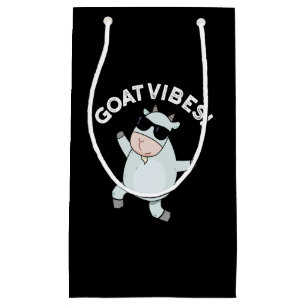Goat Vibes Funny Good Vibes Animal Pun Dark BG Small Gift Bag