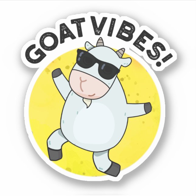 Goat Vibes Funny Good Vibes Animal Pun  Sticker (Front)