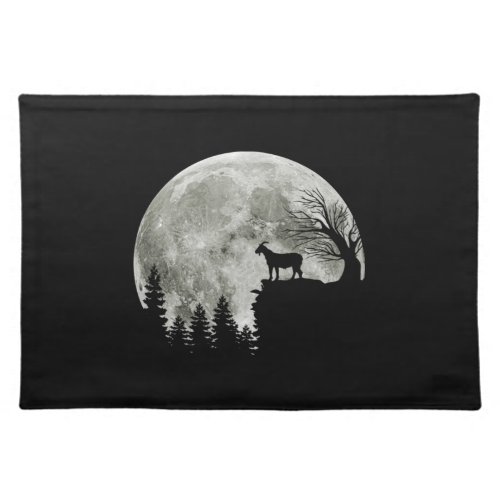Goat Walking On Mountain Goat Moon Lover Cloth Placemat